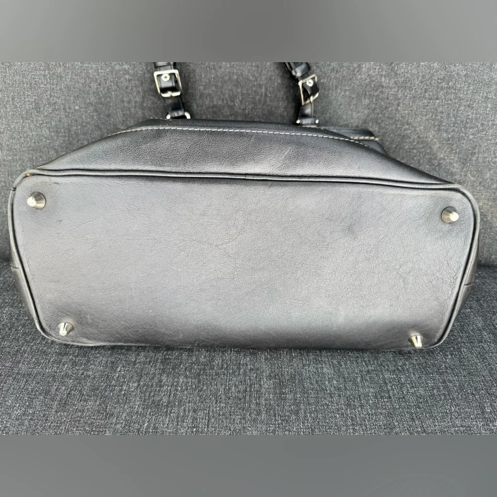 Vintage Coach Weekender Black Leather Tote Bag - Picture 5 of 13